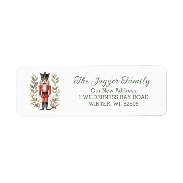 Nutcracker Christmas return address label (Front)