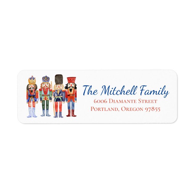 Nutcracker Christmas Return Address Labels (Front)