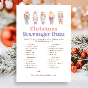 Nutcracker Christmas Scavenger Hunt Game Holiday Card