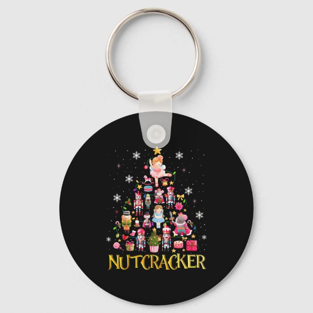 Nutcracker Christmas Tree Ballet Dance Women Kids  Key Ring (Front)