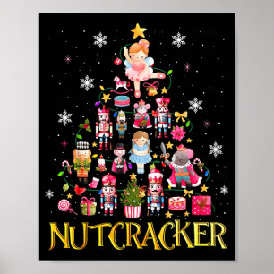 Nutcracker Christmas Tree Ballet Dance Women Kids  Poster