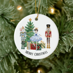 Nutcracker Christmas Tree Ceramic Ornament