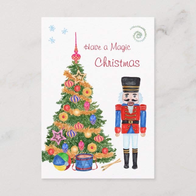 Nutcracker Christmas Tree Enclosure Card (Front)