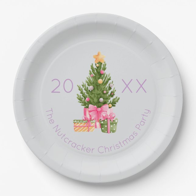 Nutcracker Christmas Tree Paper Plate (Front)