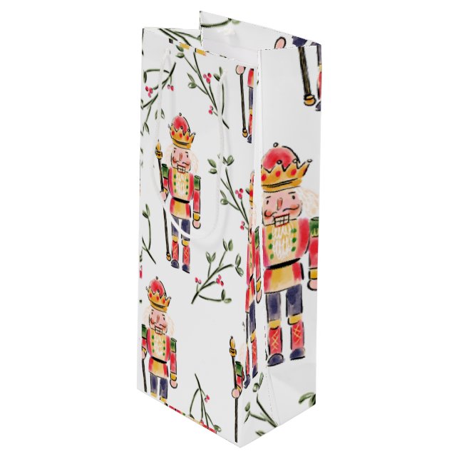 Nutcracker Christmas  Wine Gift Bag (Front Angled)