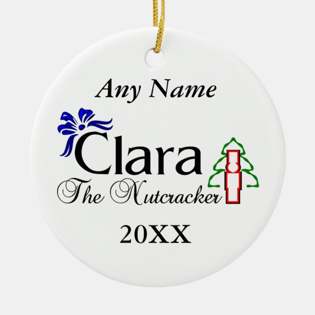 Nutcracker Clara Ceramic Tree Decoration (Front)