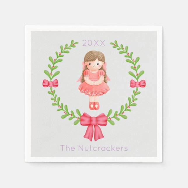 Nutcracker Clara Christmas Napkin (Front)