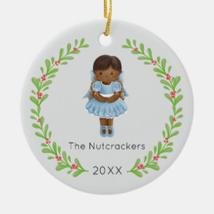 Nutcracker Clara Christmas Photo Ceramic Tree Decoration