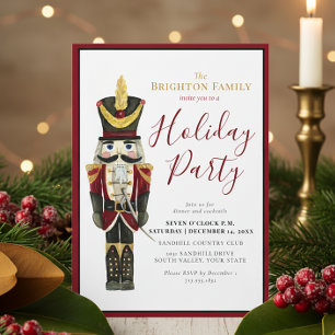 Nutcracker Classic Holiday Christmas Party Red Invitation