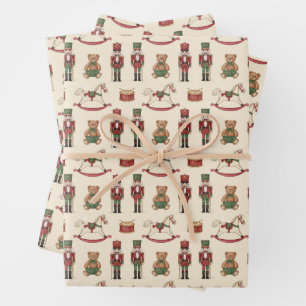 Nutcracker Classic Toy Shop Christmas Wrapping Paper Sheet