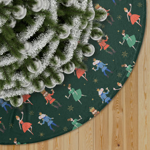 Nutcracker Cocktail Party Christmas Brushed Polyester Tree Skirt