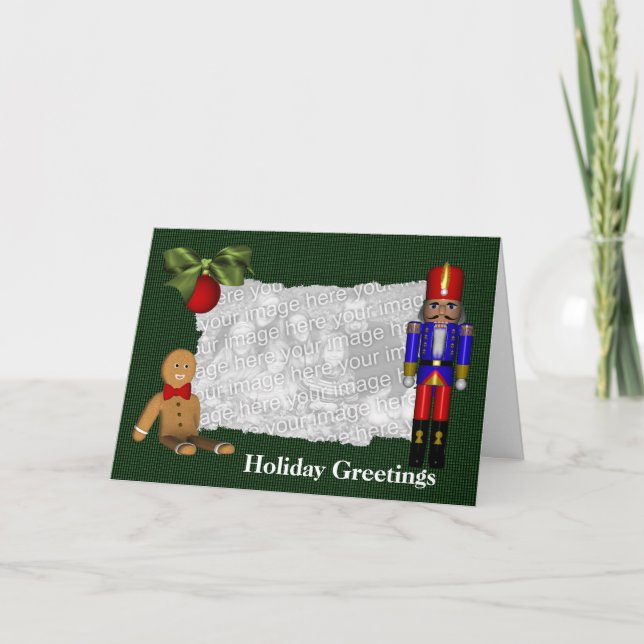 Nutcracker Cookie Christmas Holiday Photo Card (Front)