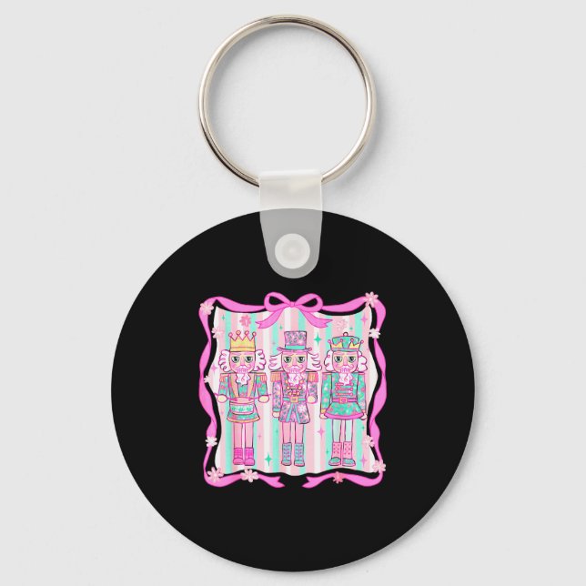 Nutcracker Coquette Nk Bow Xmas Holiday Merry Chri Key Ring (Front)