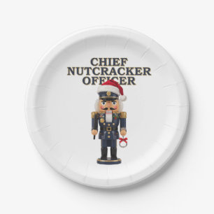 Nutcracker Curling Player Holiday Winter Sports Paper Plate
