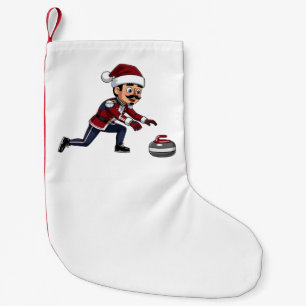 Nutcracker Curling Player Holiday Winter Sports Small Christmas Stocking