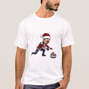 Nutcracker Curling Player Holiday Winter Sports T-Shirt