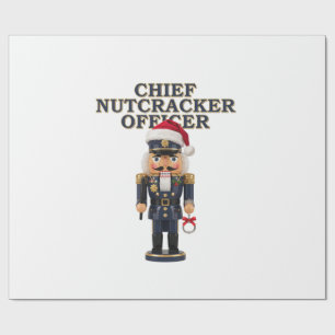 Nutcracker Curling Player Holiday Winter Sports Wrapping Paper