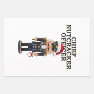 Nutcracker Curling Player Holiday Winter Sports Wrapping Paper Sheet