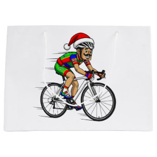Nutcracker Cyclist Christmas Bicycle Xmas Sport Large Gift Bag