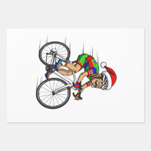 Nutcracker Cyclist Christmas Bicycle Xmas Sport Wrapping Paper Sheet