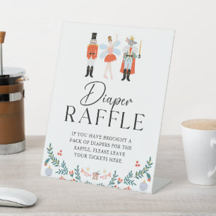 Nutcracker Diaper Raffle Christmas Baby Shower Pedestal Sign