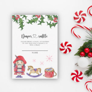 Nutcracker - diaper raffle ticket enclosure card