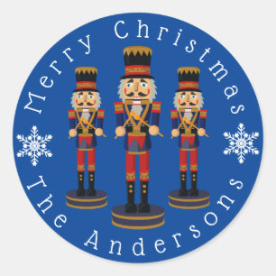 Nutcracker Drummers Personalize Classic Round Sticker