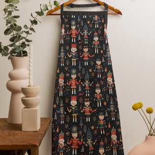 Nutcracker Elegance Festive Pattern Collection Apron