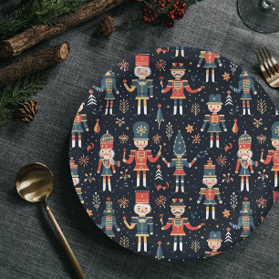 Nutcracker Elegance Festive Pattern Collection Paper Plate