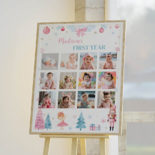 Nutcracker Fairy Birthday Photo Milestone Poster