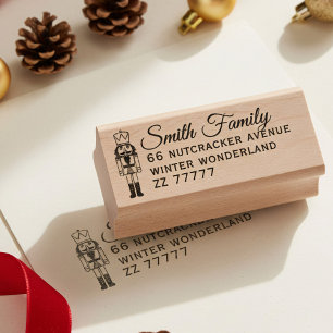 Nutcracker Family Name Return Address Rubber Stamp