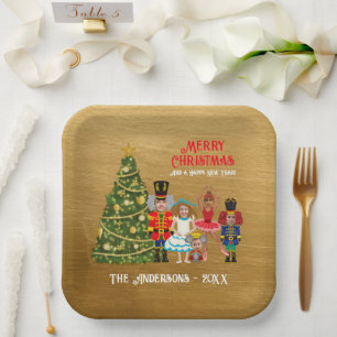 Nutcracker Family of Five Funny Merry Christmas  Paper Plate