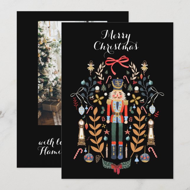 Nutcracker Family Photo Christmas Card (Front/Back)