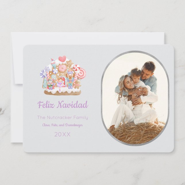 Nutcracker Feliz Navidad Photo Greeting Card (Front)