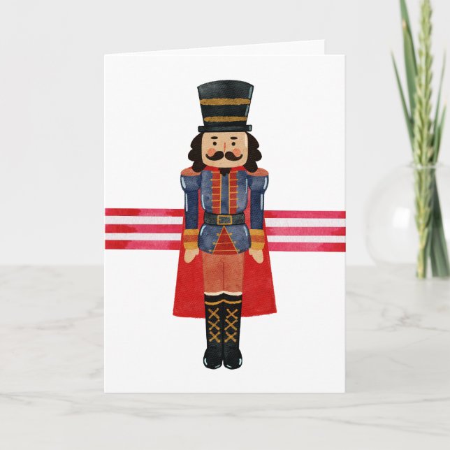 Nutcracker Festive Christmas Folded Holiday Card (Front)