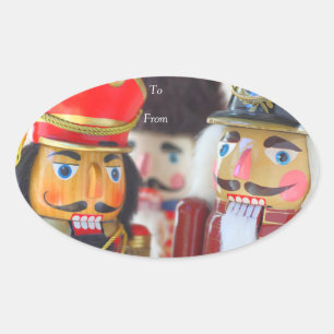 Nutcracker figures oval sticker