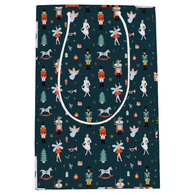 Nutcracker Folk Art Medium Gift Bag (Front)