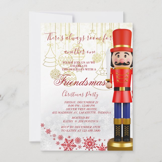 Nutcracker Friendsmas Christmas Party Invitation (Front)