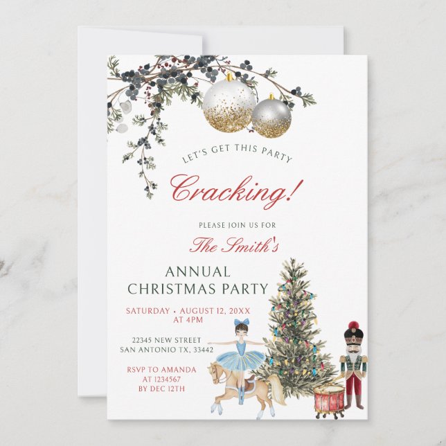 Nutcracker Friendsmas Holiday Christmas Party Invitation (Front)