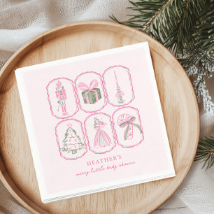 Nutcracker Girl A Merry Little Baby Shower Napkin