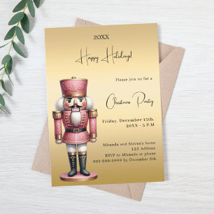 Nutcracker gold Christmas Party Invitation