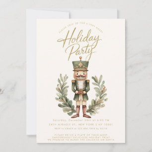 Nutcracker Green Elegant Christmas Holiday Party Invitation