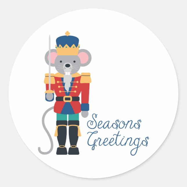 Nutcracker Greetings Classic Round Sticker (Front)