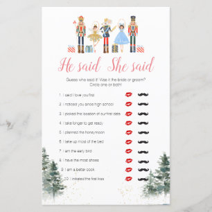 Nutcracker Holiday Bridal Shower He Said She Said