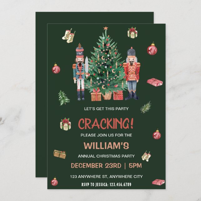 Nutcracker Holiday Christmas Party Invitation (Front/Back)