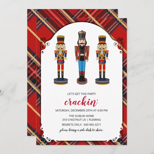 Nutcracker Holiday Christmas Party Invitation (Front/Back)