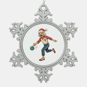 Nutcracker Holiday Game Thrower Casual Christmas Snowflake Pewter Christmas Ornament