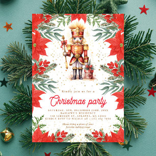 Nutcracker Holiday Greenery Christmas Party Invitation