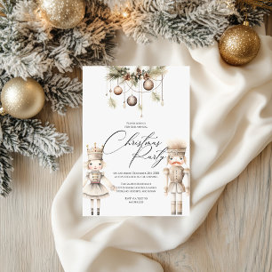 Nutcracker Holiday Invite, Elegant White Christmas