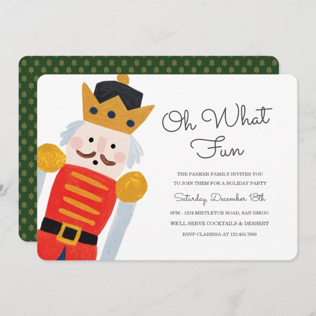 Nutcracker Holiday Party Invitation (Front/Back)